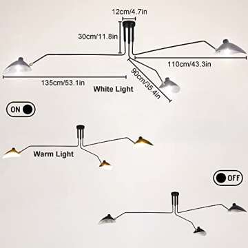 Xersbav Dimmable Modern Black Chandelier for Home