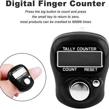 Electronic Finger Counter,4-Pack Case Resettable 5 Digit LCD Electronic Digital Display Finger Hand Tally Counter Counting for Golf,Goods Counting,Lap & Knitting
