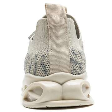 DADAWEN Boys Girls Lightweight Breathable Sneakers Kids Tennis Shoes Athletic Running Shoes for Toddler/Little Kid Beige US Size 5 M Toddler