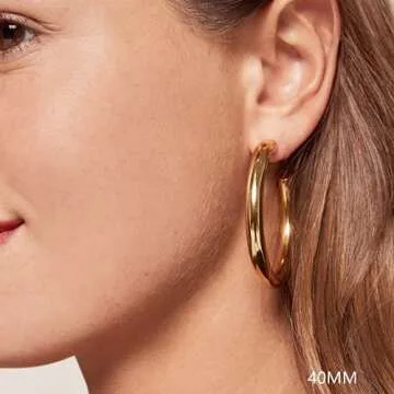Wlane Chunky Gold Hoop Earrings for Stylish Women