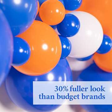 Lunar Bliss 16 ft Balloon Arch & Garland Kit | 100 Balloons, Orange, Blue, White | Birthday Party Decorations, Baby Shower (Game Time)