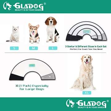 GLADOG Soft Dog Cone - Comfortable Recovery Collar for Pets