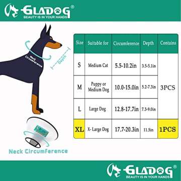 GLADOG Soft Dog Cone - Comfortable Recovery Collar for Pets