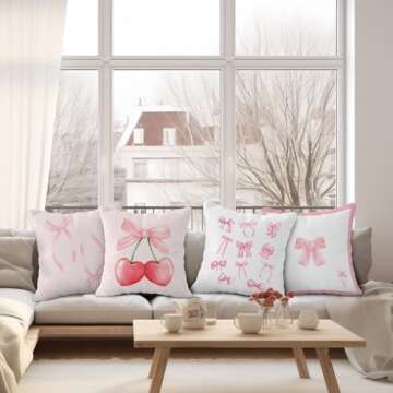 OTOUO Pink Coquette Pillow Covers for Home and Gifts
