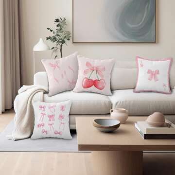OTOUO Pink Coquette Pillow Covers for Home and Gifts