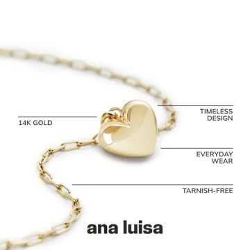 Ana Luisa 14K Gold Puffed Heart Necklace Elegant Adjustable