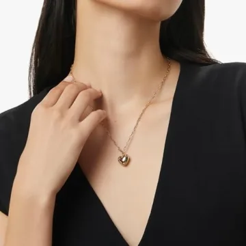 Ana Luisa 14K Gold Puffed Heart Necklace Elegant Adjustable