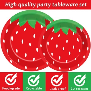 96 PCS Strawberry Party Set for Delicious Gatherings