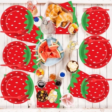 96 PCS Strawberry Party Set for Delicious Gatherings