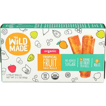 WILDMADE Organic Tropical Fruit Roll 5Pk, 2.1 OZ