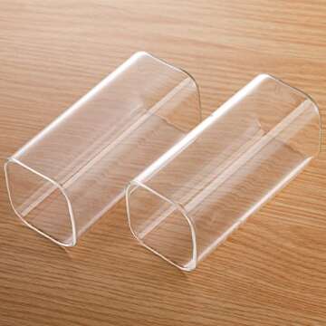 Coloch 6 Pack 13 Oz Drinking Glasses, Square Highball Water Glasses Tom Collins Glasses Thin Mojito Glass Tumbler Bar Glassware for Wine, Cocktail, Coffee, Milk, Lead-Free Dishwasher Safe