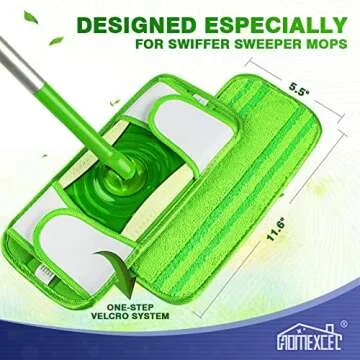 HOMEXCEL Microfiber Mop Pads - Reusable, Compatible, Eco-Friendly Floor Cleaning Pads
