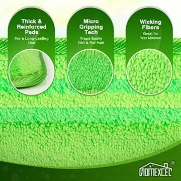 HOMEXCEL Microfiber Mop Pads for Swiffer Sweeper Cleaning