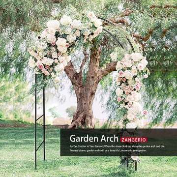Garden Arch Trellis for Climbing Plants Outdoor Wedding Arches for Ceremony Black Metal Garden Arbor Indoor Garden Arches for Party Decoration 7.9ft Wide X 6.4ft High (Navy Blue)
