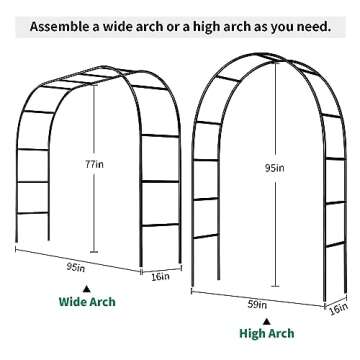 Garden Arch Trellis for Climbing Plants Outdoor Wedding Arches for Ceremony Black Metal Garden Arbor Indoor Garden Arches for Party Decoration 7.9ft Wide X 6.4ft High (Navy Blue)
