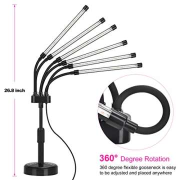 Indoor Plant Grow Lights with Six Adjustable Heads