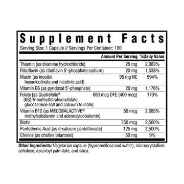 Seeking Health B Complex Plus - Vitamin B Complex Supplement with Choline & Riboflavin - Supports Br...