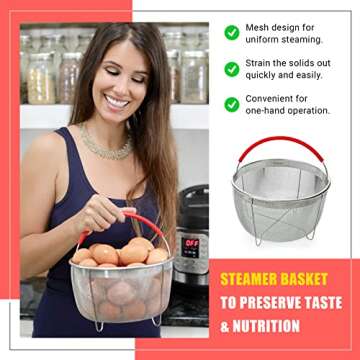 Original Salbree Steamer Basket for 8 qt quart Instant Pot Accessories, Stainless Steel Strainer and...