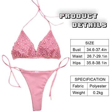 Dresbe Pearl Body Chain Bikini Bra for Beach Parties