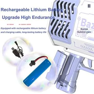Bubble Gun with 69 Holes & 20 Bubble Solutions for Fun