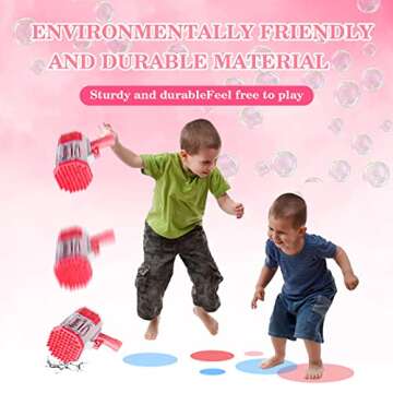 Bubble Gun with 69 Holes & 20 Bubble Solutions for Fun