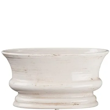 Sullivans Oval Distressed Ceramic Vase for Modern Decor