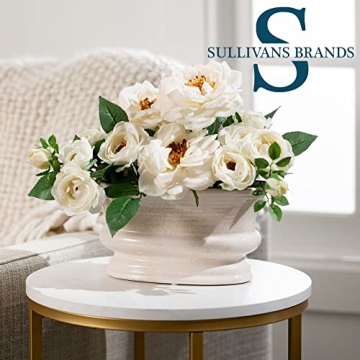 Sullivans Oval Distressed Ceramic Vase for Modern Decor