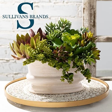 Sullivans Oval Distressed Ceramic Vase for Modern Decor
