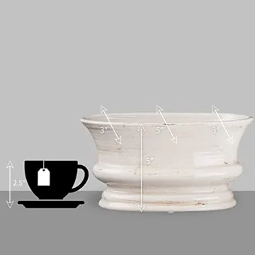 Sullivans Oval Distressed Ceramic Vase for Modern Decor