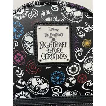 Loungefly Disney NBC Sugar Skull Jack Skellington Glow in the Dark AOP
