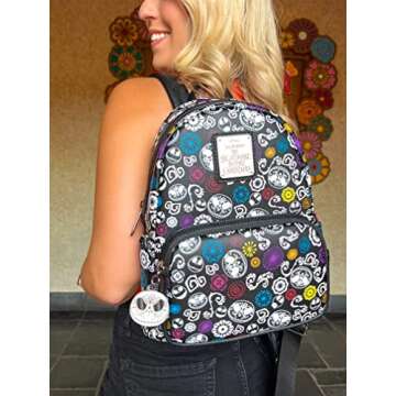 Loungefly Disney NBC Sugar Skull Jack Skellington Glow in the Dark AOP