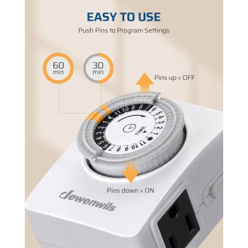Dewenwils Mechanical Timer - Perfect for Home & Office