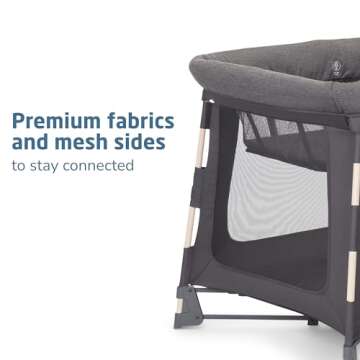 Maxi-Cosi Swift Baby Playpen with Mat, Baby Play Yards, Pack and Play with Bassinet - Portable Playpen for Babies and Toddlers, Classic Graphite
