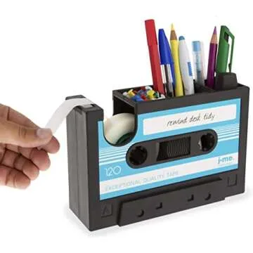 Cassette Tape Dispenser Pen Holder Vase Pencil Pot Stationery Desk Tidy Container Office Stationery ...