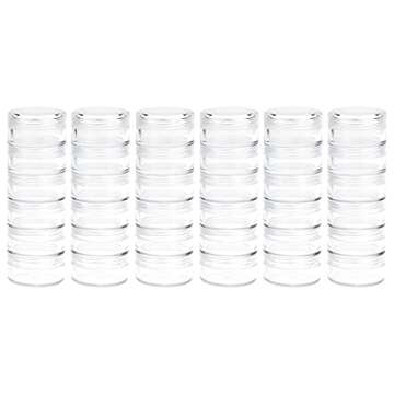 Fengek 6 Sets 6 Layer Stackable Plastic Containers, 10G/10ML Clear Cosmetic Storage Box Round Organizer Jars for Beads, Buttons, Small Jewelry Findings