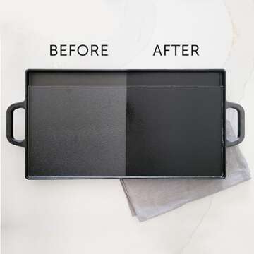 CARON & DOUCET - Cast Iron Seasoning & Cleaning Oil | 100% Plant-Based & Food Grade! | Best for Seasoning, Restoring, Curing and Care (8oz)