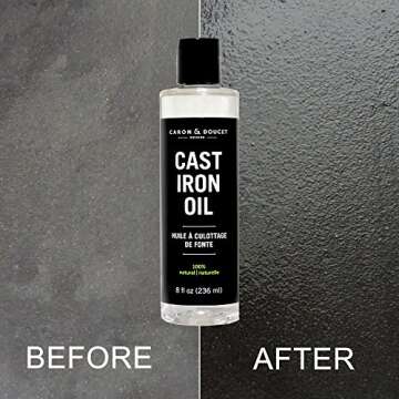 CARON & DOUCET - Cast Iron Seasoning & Cleaning Oil | 100% Plant-Based & Food Grade! | Best for Seasoning, Restoring, Curing and Care (8oz)