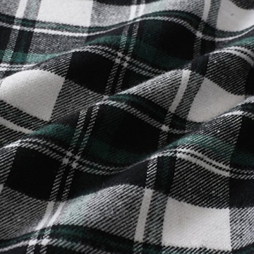 Latuza Men's Cotton Flannel Robe Black Green Comfort