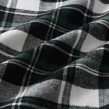 Latuza Men's Cotton Flannel Robe Black Green Comfort