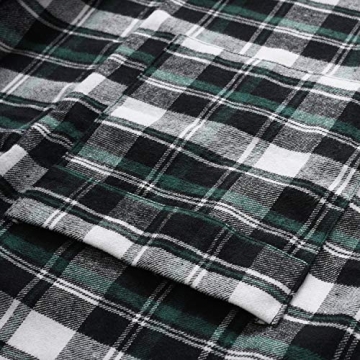 Latuza Men's Cotton Flannel Robe Black Green Comfort