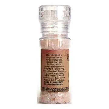 HimalaSalt Refillable/Adjustable Himalayan Salt Grinder - 4 oz