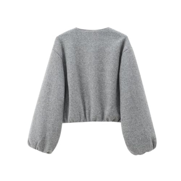 Talakeno Womens Cropped Bomber Jacket Trendy Zip Up Coats