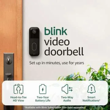 Blink Video Doorbell HD View Two-Year Battery Life