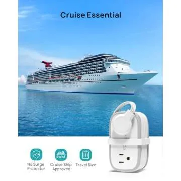 Nutict Travel Power Strip, 3.3 ft Wrapped Flat Plug Extension Cord with 4 Outlets 4 USB Ports(2 USB C), Small Portable Charging Station, Compact for Cruise Ship, Office, Home, Dorm Room Essentials
