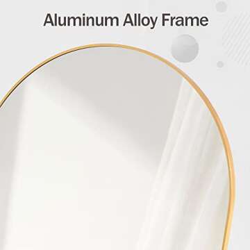 HARRITPURE Arched Bathroom Mirror 20" x 28“ Gold Modern Wall Mirror Aluminum Alloy Frame Decorative Mirrors for Bedroom Living Room Entryway