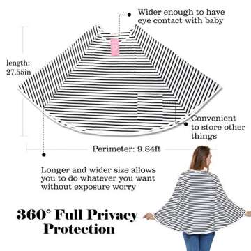 Baby Nursing Cover & Nursing Poncho - Multi Use Cover for Baby Car Seat Canopy, Shopping Cart Cover,...