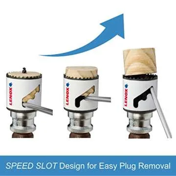 LENOX Tools Hole Saw, Bi-Metal, Speed Slot, Arbored, 1-1/8-Inch (1772483)