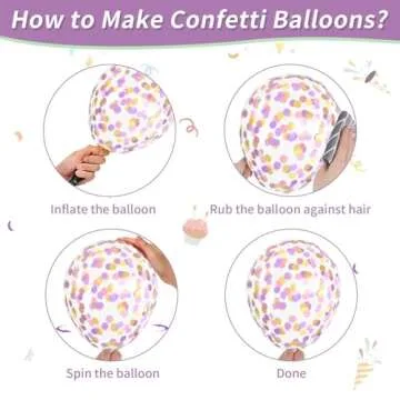 Pastel Balloons,12 Inch Macaron Pink Blue Purple Green Yellow Colorful Confetti Balloons with Ribbon,for Birthday Baby Shower Engagement Party Decorations