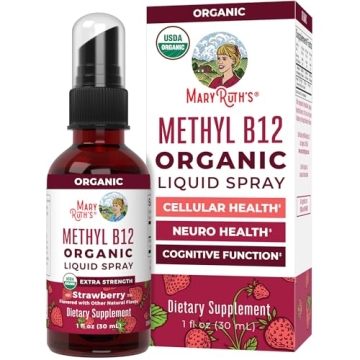 MaryRuth's Vitamin B12 Liquid Spray | Vegan Energy Support | Organic Supplement
