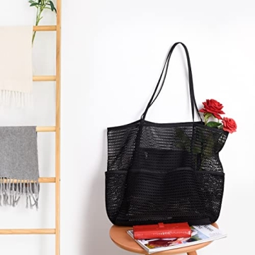 Tainehs Mesh Beach Tote - Stylish Waterproof Tote for All